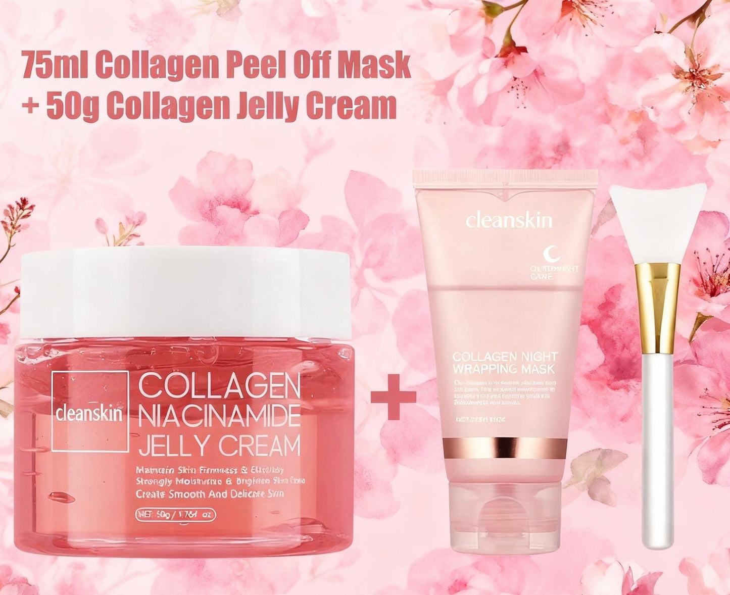 75ml Collagen Peel-off Mask Night Wrapping Mask Facial Mud 50g Collagen Jelly Cream Firming Skin Moisturizing Face Masks Cream